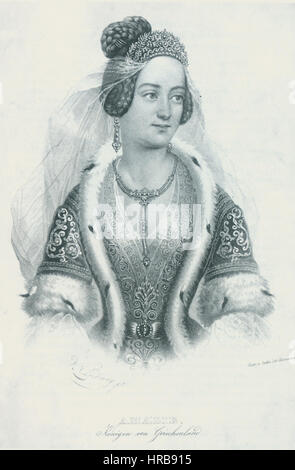 Queen amalia of greece litograph Stock Photo - Alamy