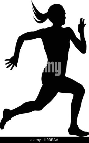 young woman athlete runner Stock Vector