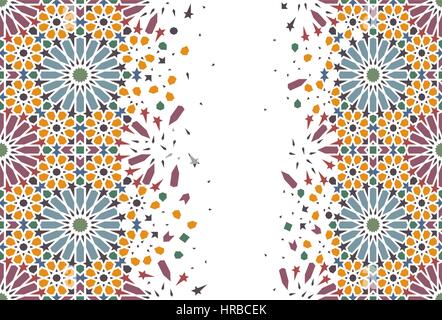 Arabesque. Traditional Arabian mosaic tile. Seamless pattern. Vector illustration. Stock Vector