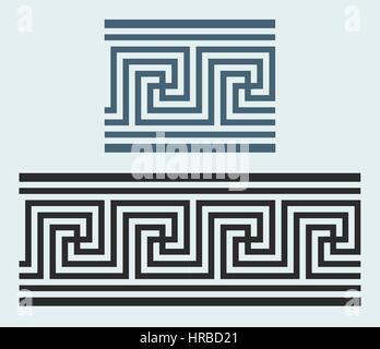 Vector illustration set of Greek patterns and ornaments on white ...