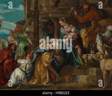 Paolo Veronese - Adoration of the Magi - National Gallery corner crop(cropped) Stock Photo