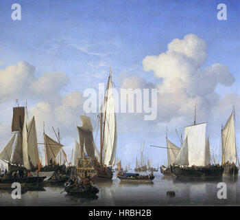 Schepen op de rede - Ships on the roadstead (Willem van de Velde II) Stock Photo