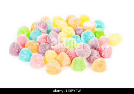 Colorful jelly candies on white background Stock Photo