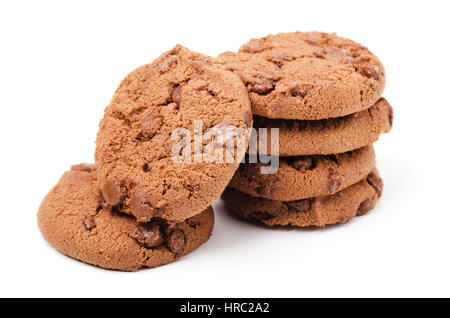 Chocolate chips cookies isolated on white background Stock Photo