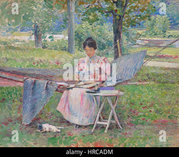 'Correspondence' by Theodore Robinson, 1895 Stock Photo