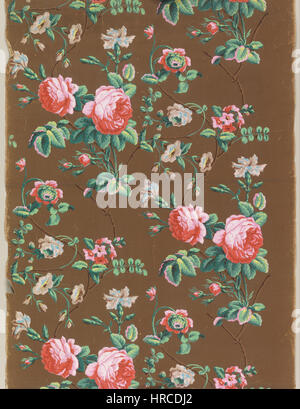 The 'Sidewall' is an intricate decorative design, likely from the late 19th or early 20th century. The pattern reflects the trends in interior design during the period, featuring floral motifs and elaborate detailing typical of the era’s wallpaper style. Stock Photo