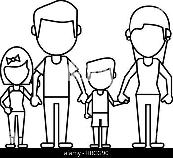 dad with daughter family outline Stock Vector Art & Illustration ...