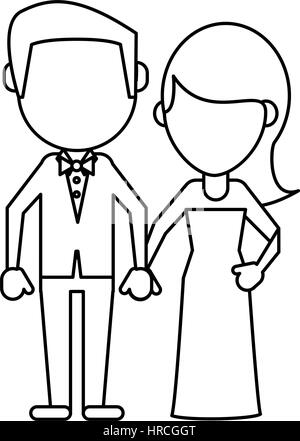 Married couple line icon concept. Married couple flat vector symbol ...