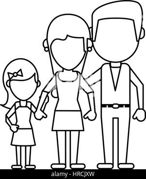 dad with daughter family outline Stock Vector Art & Illustration ...