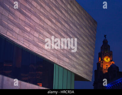 Liverpool roof-lines after dark Stock Photo