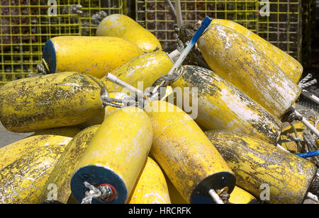 Lobster Buoys on the pier in Provincetown, Massachusetts on Cape Cod Stock Photo