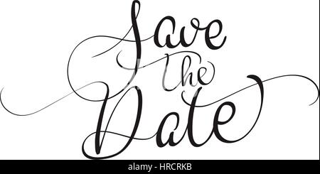 Save the date text calligraphy vector lettering background of confetti ...