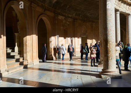 Palacio de Carlos V, Alhambra de Granada, Granada, Andalusia, Spain, Europe Stock Photo