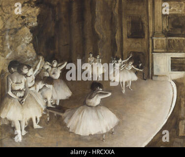 Edgar Degas - Ballet Rehearsal on Stage - Google Art Project Stock Photo