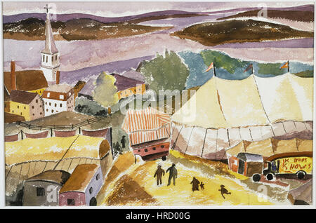 Hugh Collins - The Circus Comes to Treport - Google Art Project Stock Photo