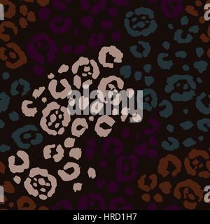 Vector seamless leopard print. Animal skin pattern. Spots of wild animals hand painted watercolor ornament. Earth tones. Stock Vector