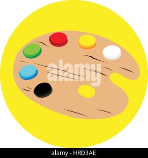 color sticker with art palette icon in circular speech Stock Vector ...