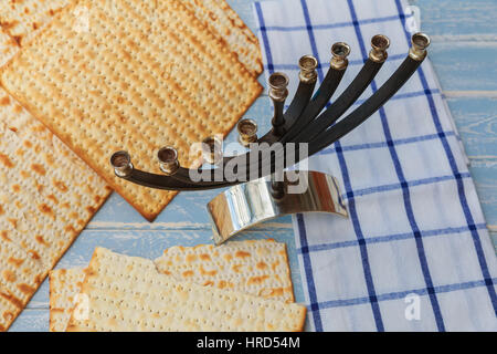 Menorah, Candelabra used to celebrate the 8 Day Jewish festival of lights Stock Photo