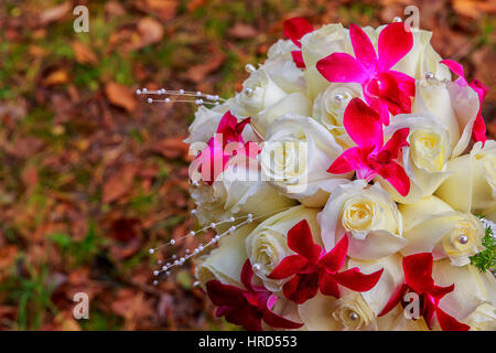 Wedding bridal bouquet with roses. Stock Photo