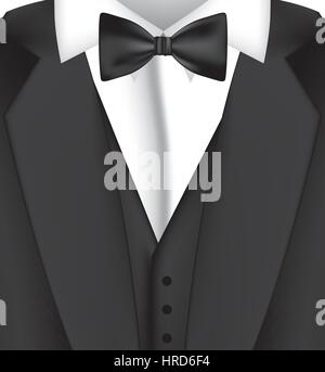 colorful sticker suit with bow tie icon Stock Vector