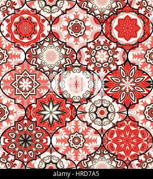 Vector ethnic colorful bohemian pattern in bright colors Stock Vector