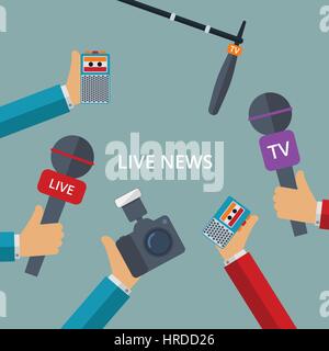 Vector illustration of live news Stock Vector