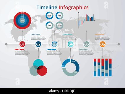 Vector illustration Timeline. flat design Stock Vector