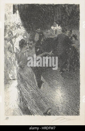 Anders Zorn - The Waltz (etching) 1891 Stock Photo