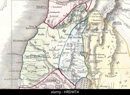 Asher. Naphtali. 1852 Philip Map of Palestine - Israel - Holy Land - Geographicus - Palestine-philip-1852 Stock Photo