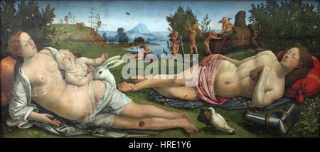 1505 Piero di Cosimo Venus, Mars and Cupid anagoria Stock Photo