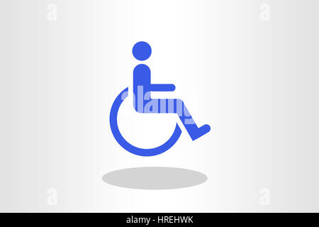 Illustration of blue wheel chair against plain background Stock Photo