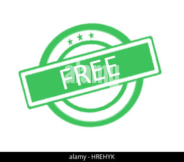 Illustration of free word on green rubber stamp Stock Photo