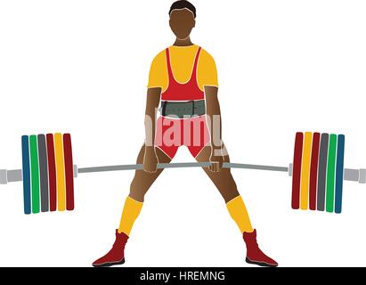 young athlete powerlifter deadlift in powerlifting competitions Stock Vector
