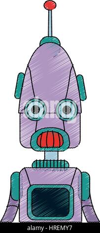 robot cartoon icon over white background. vector illustration Stock Vector