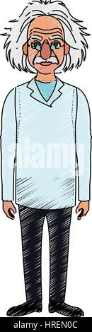 scientist man cartoon icon Stock Vector