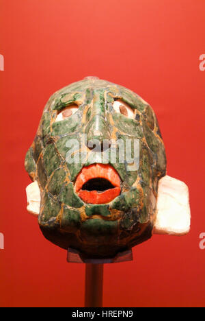 Mayan mask of Palenque on Chiapas in Mexico Stock Photo