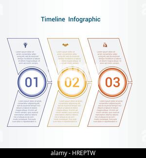 Timeline or area chart, diagram data Elements For Template infographics 3 position. Business strategy. Stock Vector