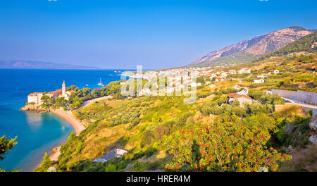 Bol on Brac island panoramic view, Dalmatia, Croatia Stock Photo