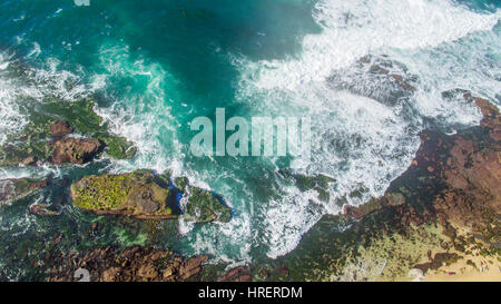 Pacific Ocean Coast from Above Stock Photo