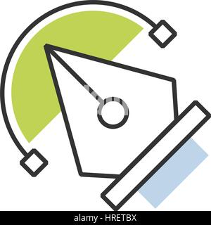 Green pen tool  icon  vector Stock Vector