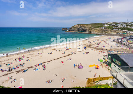 United Kingdom, Cornwall, Godrevy-Portreath Heritage Coast, seaside resort Portreath, view of Portreath Beach Stock Photo