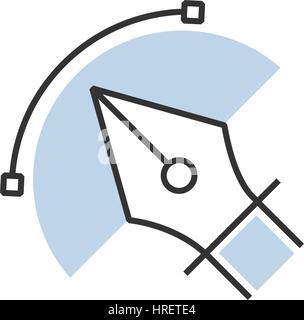pen tool  icon semicircle design Stock Vector