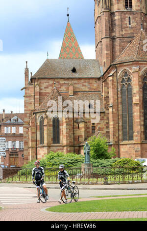 Abbatiale Saint-Pierre-et-Saint-Paul de Wissembourg. St. Peter and St. Paul's Church. Wissembourg. Stock Photo