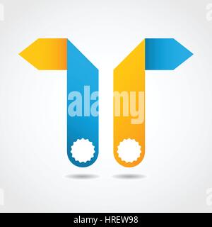 abstract origami speech bubble - blue-yellow design Stock Vector