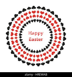 Happy Easter background with poker design Stock Vector