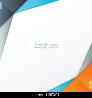 Template Design Orange, blue, gray Stock Vector