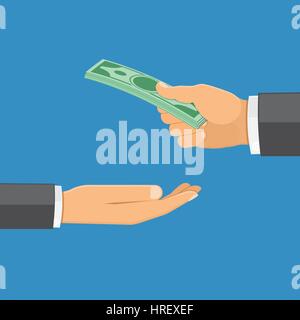 Hand with Money Stock Vector