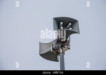 Flood warning siren or horn, Portland, Dorset UK Stock Photo