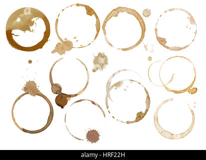 Watercolor coffee stains Stock Photo