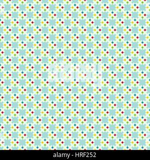 Seamless pattern. Trendy color texture. Bright colourful pattern with regularly repeating geometrical elements, shapes, pixels, squares, rhombuses. Ba Stock Vector